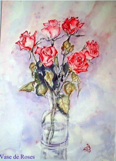 Vase de roses